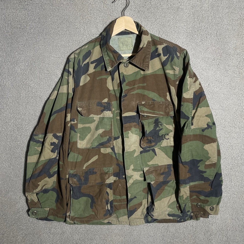 Vintage 90s USMC Marine Woodland Camo Combat Jacket Men's Medium